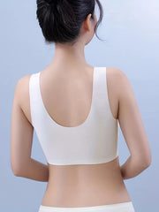 Wireless Seamless Solid Bra Scallop Trim Lingerie