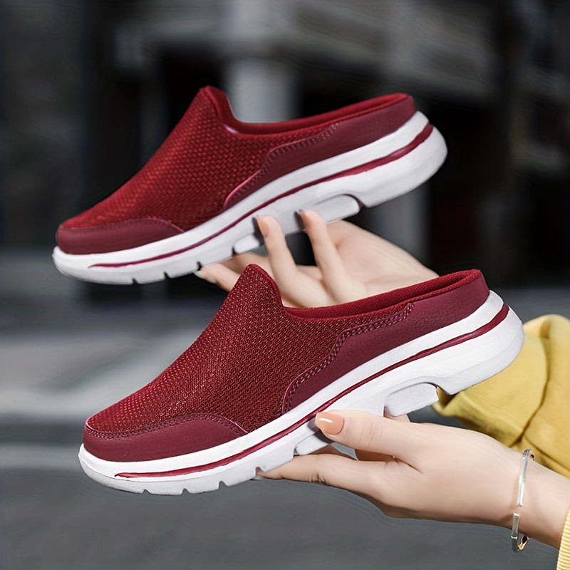 Women's Comfortable Closed Toe Mesh Slip-On Mules Sneakers