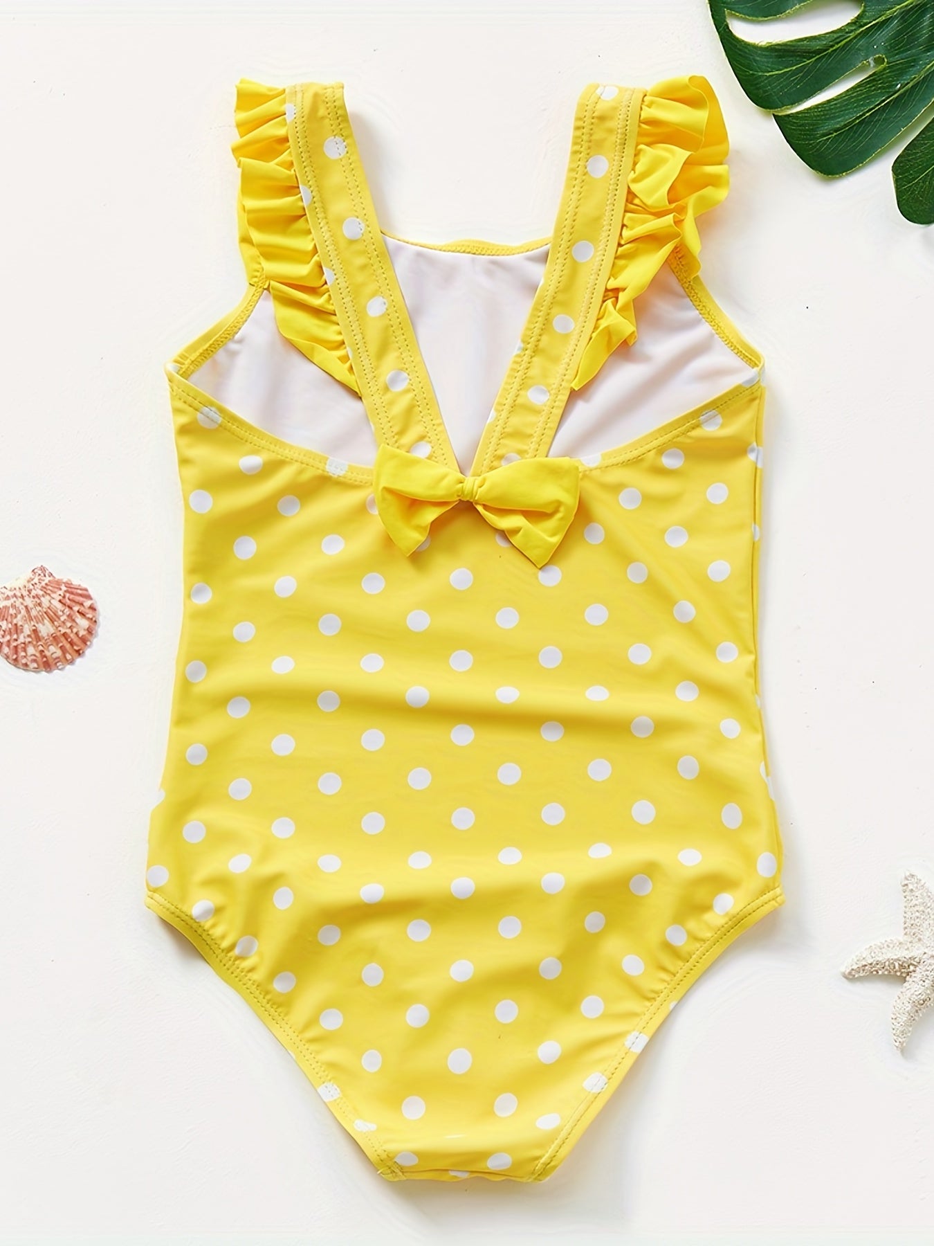 Girls' Polka Dot & Bowtie Swimsuit 3-10y