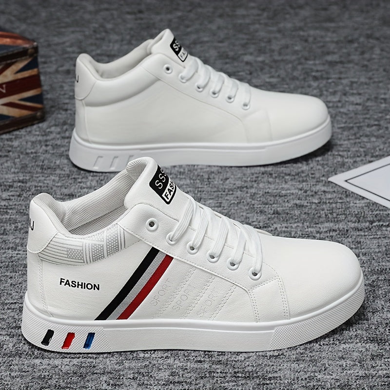PLUS SIZE Men's Solid Skate Shoes Comfy Non Slip Casual Lace Up Sneakers