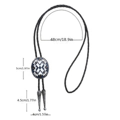 Men's Western Style Tie Necklace with Metal Accents