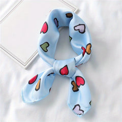 Vintage Chain Print Bandana Small Satin Square Scarf Neckerchief Head Wrap