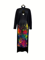Women's Cardigan & Halter Dress Set - Spring & Fall Outfit