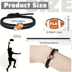 12 Pcs Rugby Decor Handwoven Bracelets Sporty Rope Wristbands