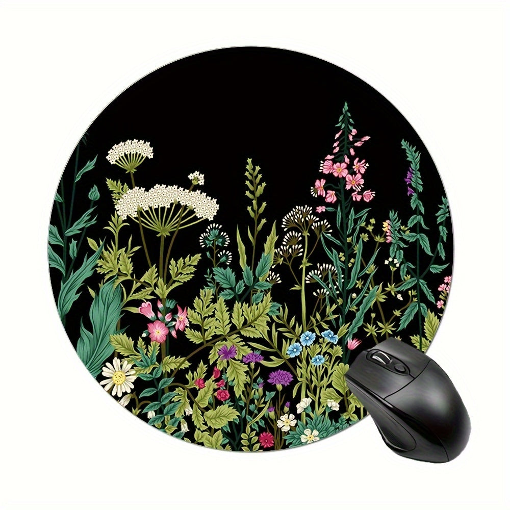 Floral Print Mouse Pad Non Slip Rubber Base