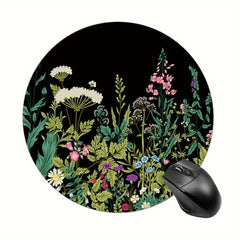Floral Print Mouse Pad Non Slip Rubber Base