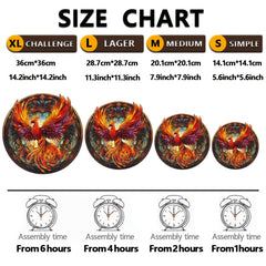 Mandala Style Wooden Puzzle Phoenix Animal Shapes Brain Teaser Decorative Box
