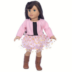 Pink Coat and Dress Set for 40 64 45 Dolls - Fashionable Ladylike Outfit