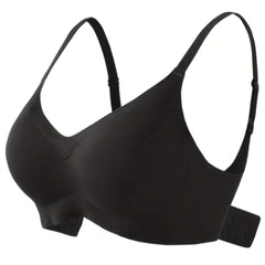 Solid Wireless Push Up Bra Comfy & Breathable