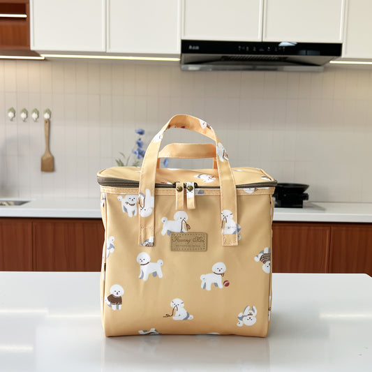 Large Capacity Insulated Lunch Bag with Joyful Dog