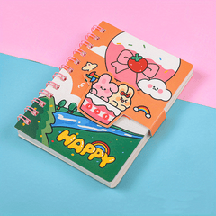 Cartoon Magnetic Buckle Coil Mini Pocket Notepad Stationery Notebook