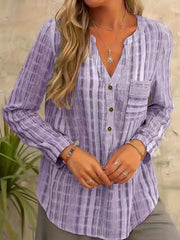 Striped Print Button Up Shirt Top