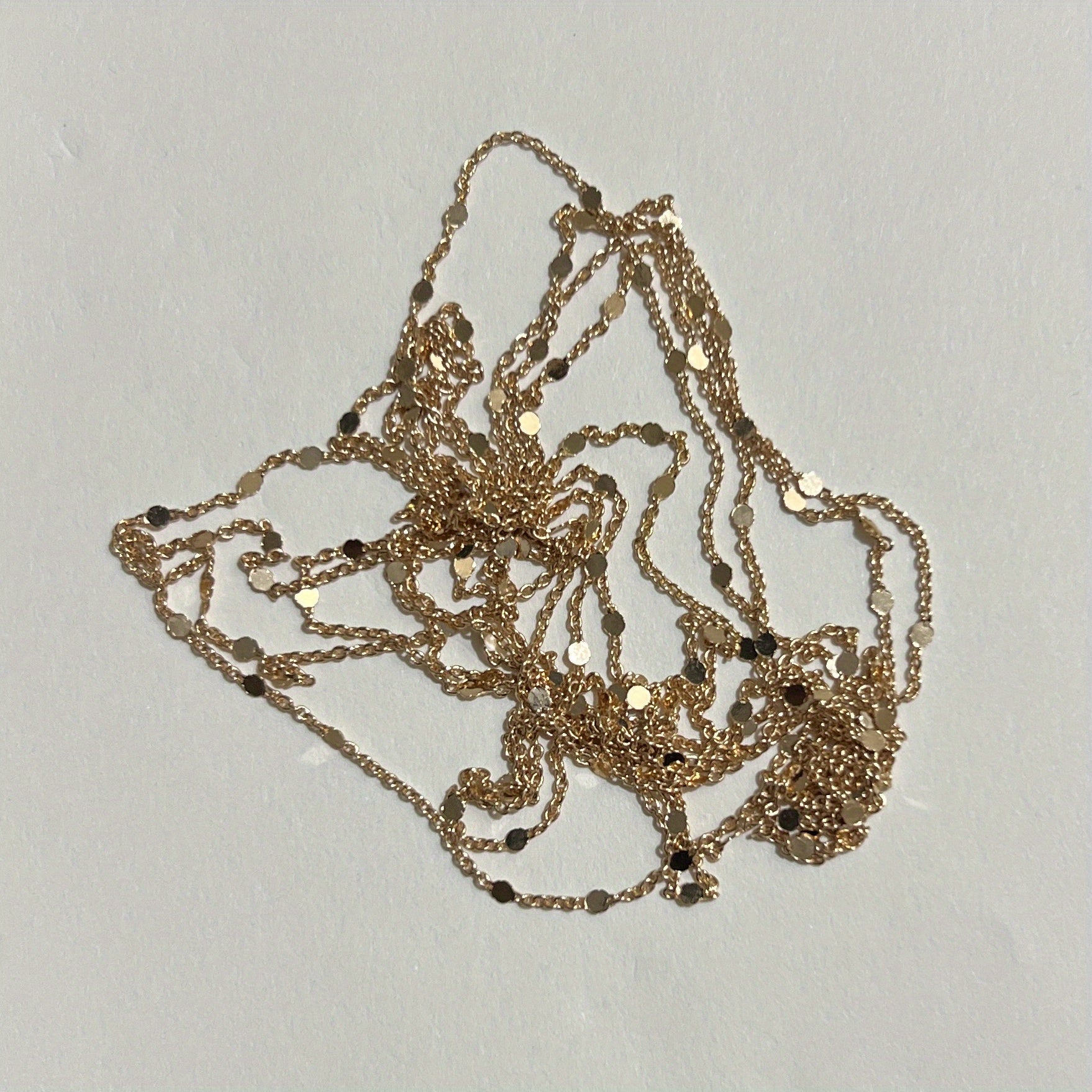 Sequins Chain Necklace 199 Golden Silvery Metal Copper DIY