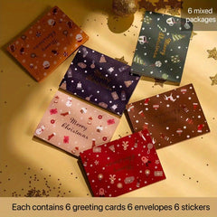 Festive Christmas Greeting Cards Set - 18pcs