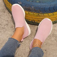 Women's Breathable Knit Sneakers Lightweight Slip On Shoes