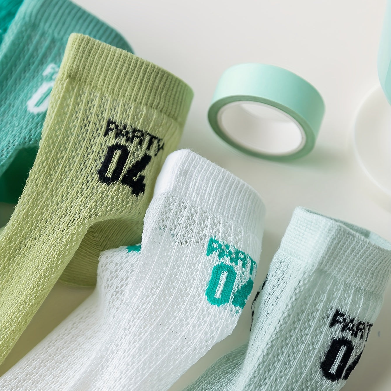5 Pairs Number Graphic Print Socks for Boys Girls Teens