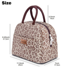 Leopard Insulated Lunch Bag for Work School Picnic Travel