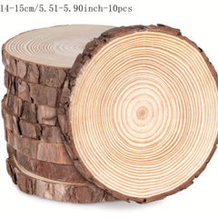 10pcs Natural Fur Wood Coasters Craft Kits Christmas Decorations DIY Fur Craft