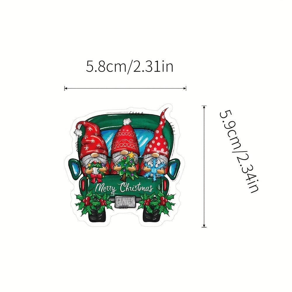 56pcs Christmas Gnome Vinyl Stickers - Waterproof for Water Bottle Laptop Phone