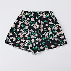 Floral Print Tassel Shorts Wide Leg Women's Clothing