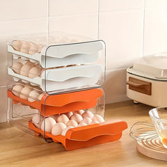 Double Layer Egg Tray Stackable Fresh Keeping Holder
