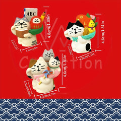 Hand Drawn Micro Scene Good Luck Cat Collection Series Desktop Ornament