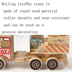 Wooden Crane Model Toy Handicraft Ornaments Simulation Crane Crane Toy Gift