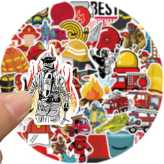 Set of 52 Firefighter Stickers for Skateboards, Laptops, Cars, Bikes