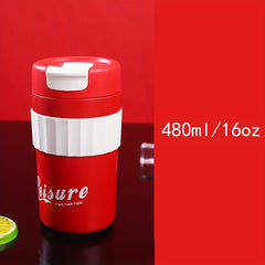 Portable 16oz Double Layers Stainless Steel Coffee Cup