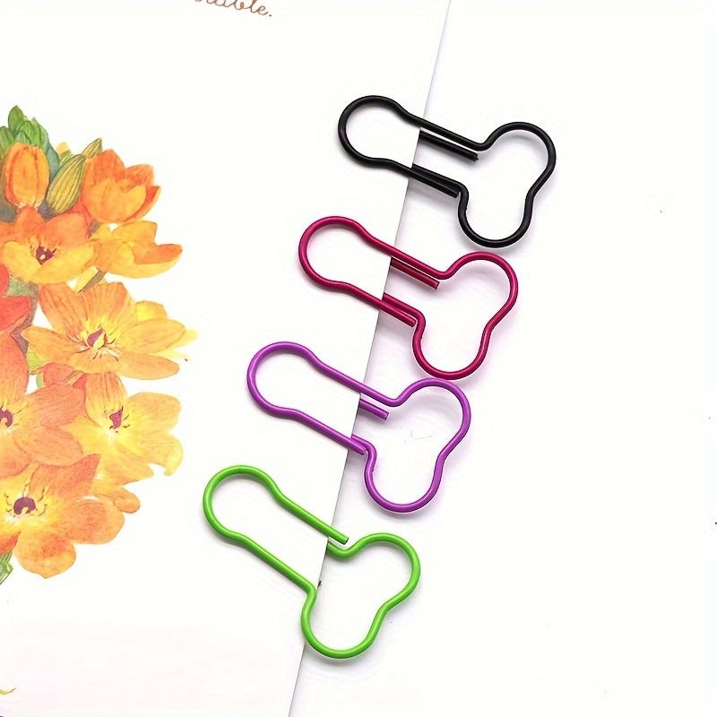 50pcs Cartoon Shaped Wire Paper Clips Unique Stationery Pins