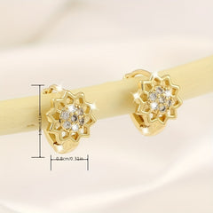 Girl's Sunflower Hollow Earrings for Party Jewelry
