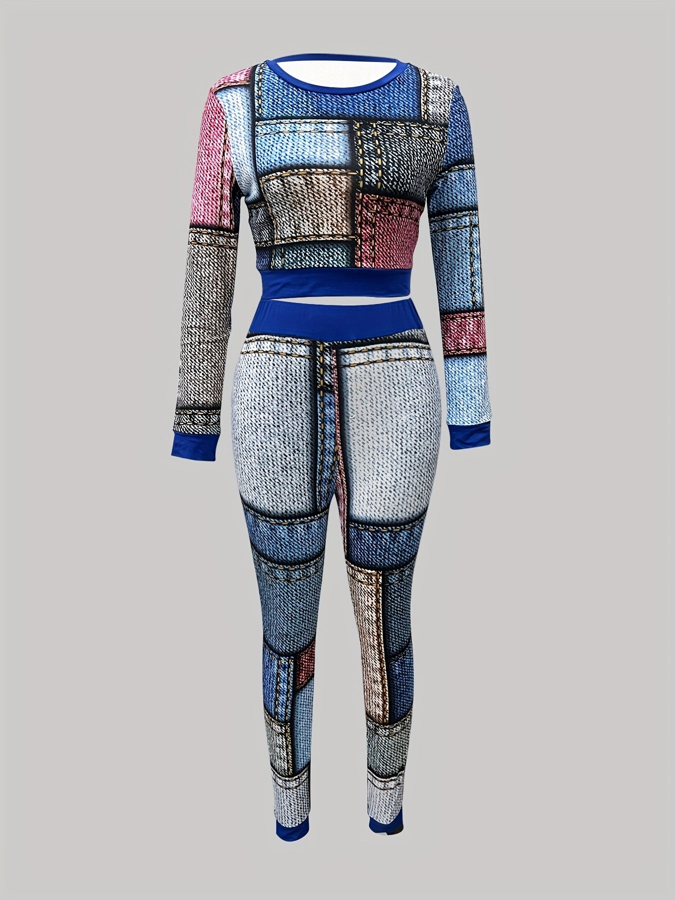Stylish Block Pantsuits Two piece Set