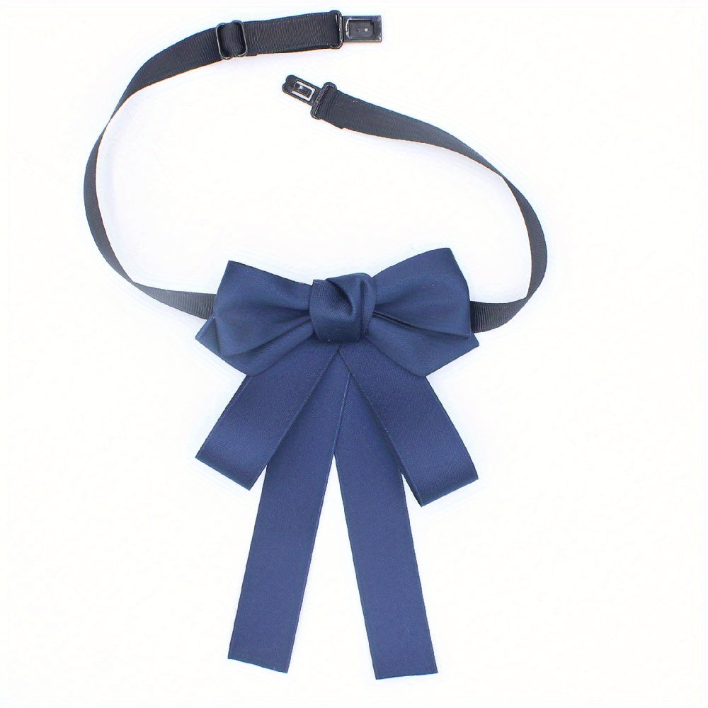 Solid Classic Bow Tie Layer Bowknot Adjustable Necktie For Women