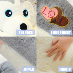 Big Husky Plush Soft Hugging Pillow Large Dog Stuffed Animals Toy Puppy Doll