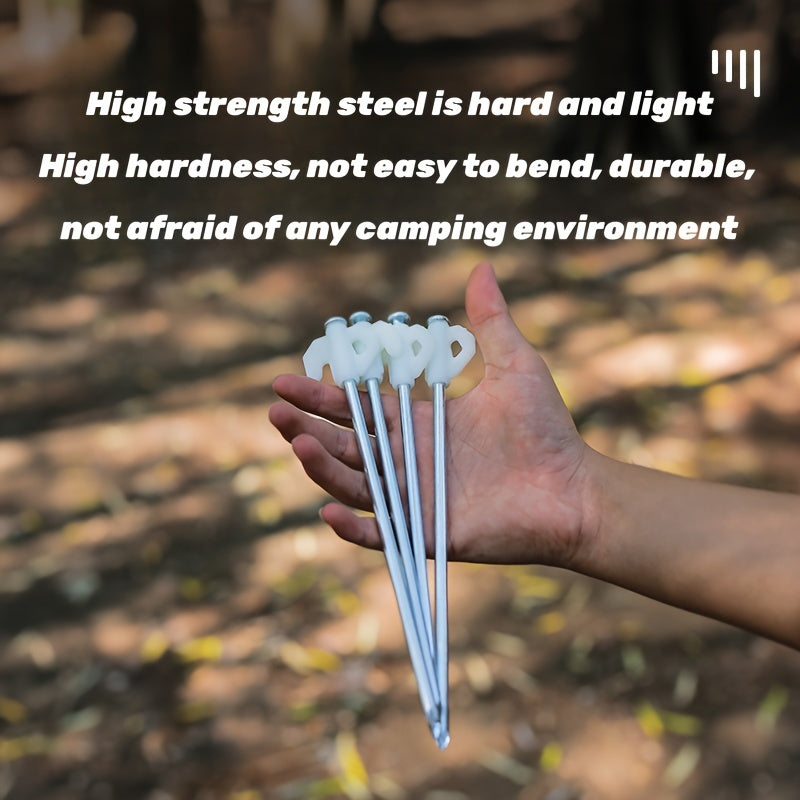 8pcs Luminous Ground Nails 8 2in Tent Ground Nails Fluorescent Steel Nails