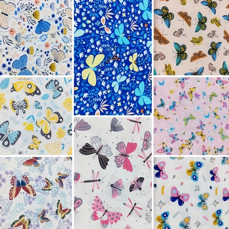 8pcs Cotton Precut Quilting Fabric Squares DIY Sewing Scrapbooking