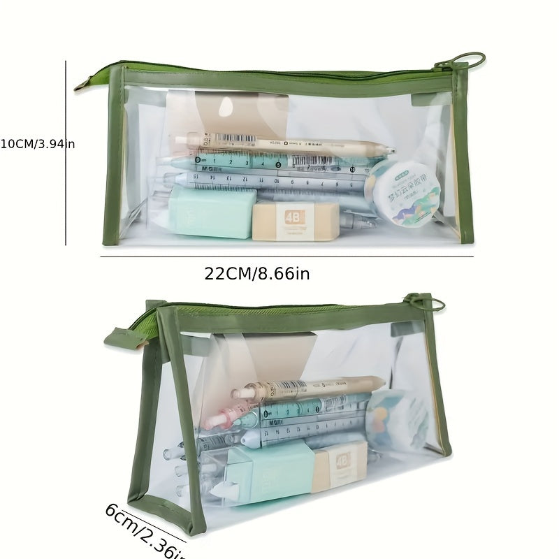 Clear PVC Waterproof Pencil Bag Stationery Organizer