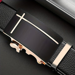 Men's PU Automatic Buckle Pants Belt Business Casual Universal Matching Belt