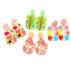 4 Pairs Geometric Stud Earrings Set For Girls