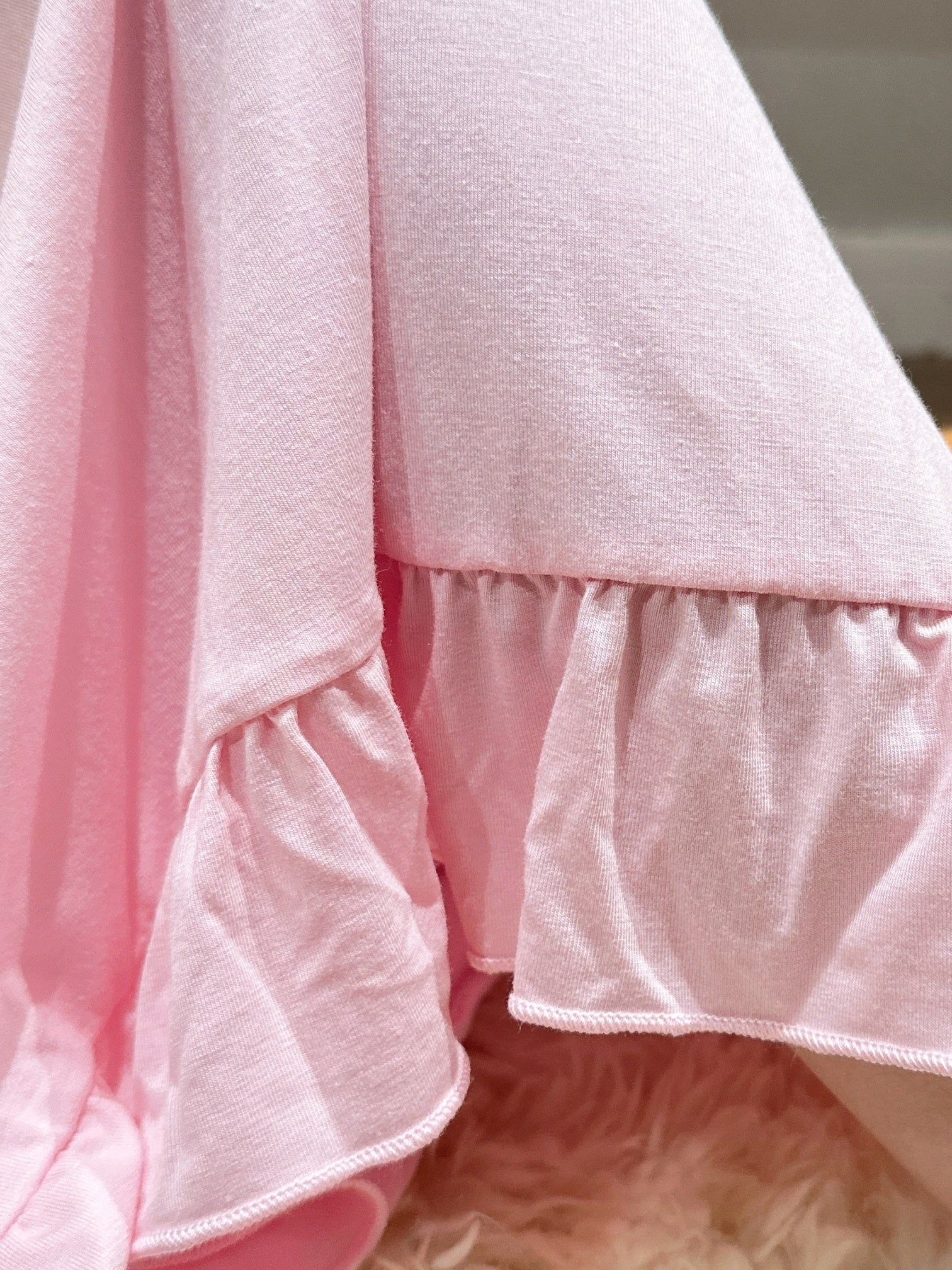 Girls Nightdress Puff Sleeve Ruffle Pajamas Lace Loungewear