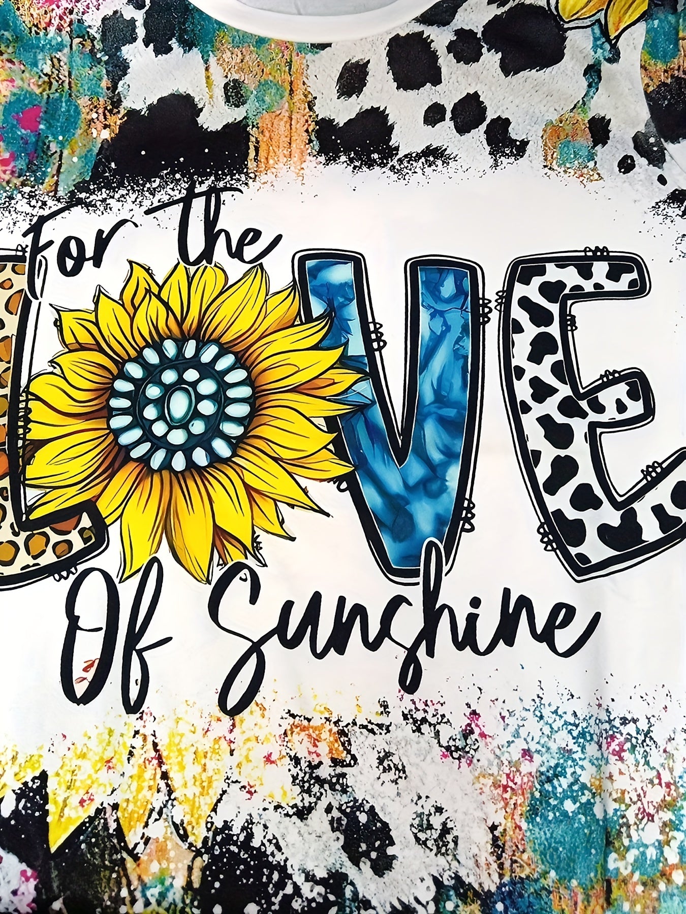 Sunflower & Cow Print Tee & Shorts Set