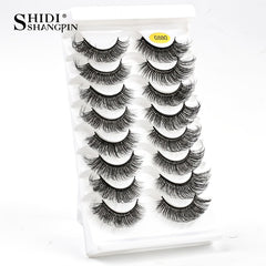 8 Pairs Fluffy Wispy 3D Faux Mink False Eyelashes Extension