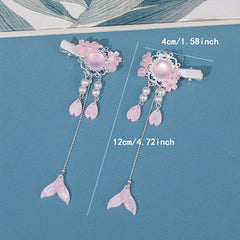Vintage Chinese Style Faux Pearl Tassel Hairpin