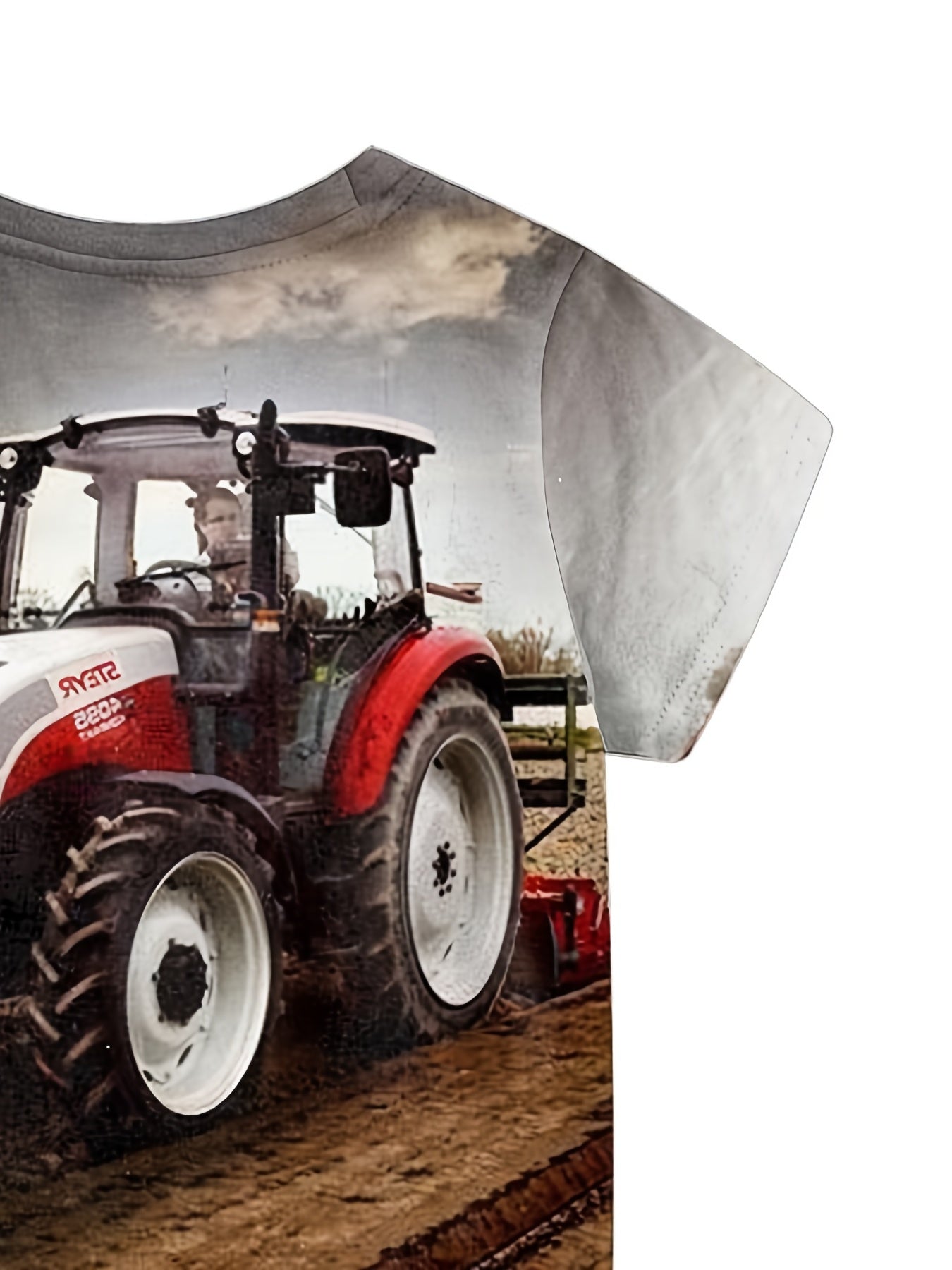 Boy's Tractor Land Sky Printed Sports T Shirt Quick Dry Summer Casual Kid's Tees