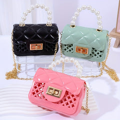 Pearl Chain Crossbody Bag Mini Handbag for Girls
