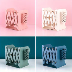 Retractable Book Stand With Pen Holder Desktop Book Storage Rack