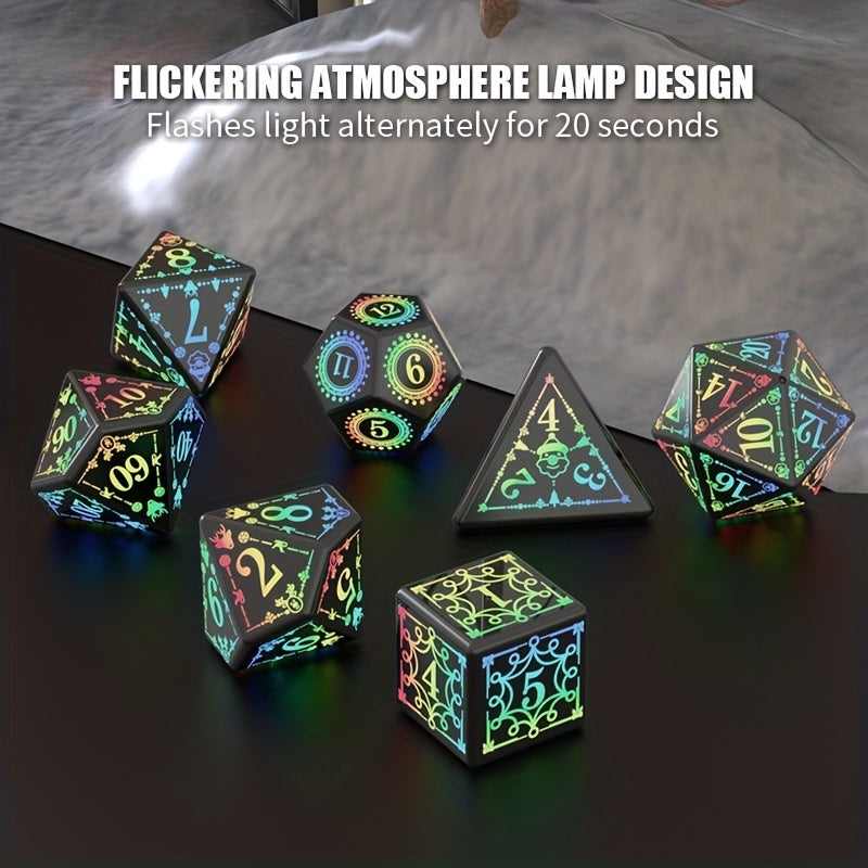 7pcs LED Flashy Dices Christmas Gift Illuminate Board Game Nights