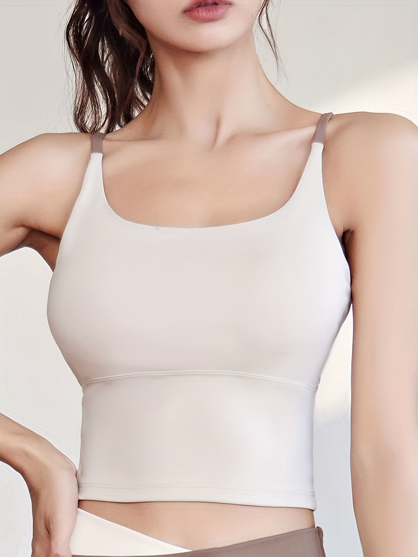 Teens Nude Sports Bra High Stretchy Yoga Tank Top