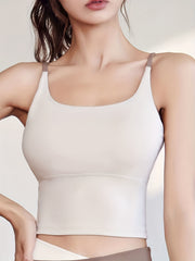 Teens Nude Sports Bra High Stretchy Yoga Tank Top
