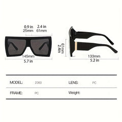 Oversized Sunglasses Flat Top Gradient UV400